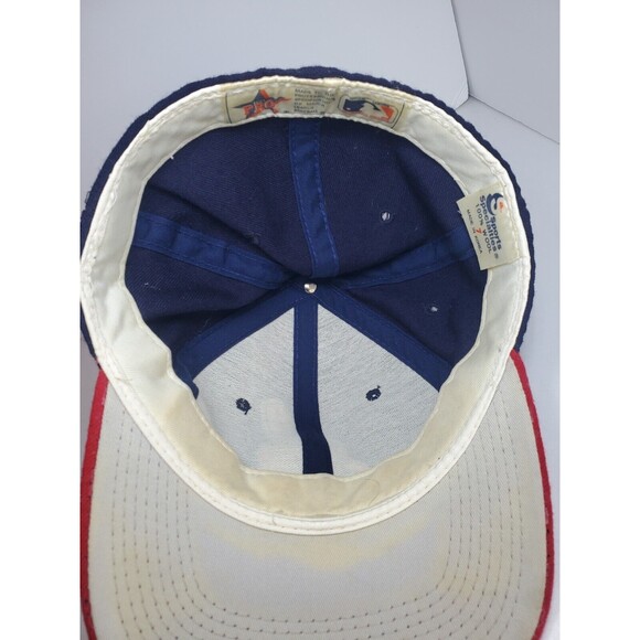 Vtg Cleveland Indians Chief Wahoo Logo Baseball Hat Wool MLB Snapback Cap Sz 7 - Picture 8 of 10